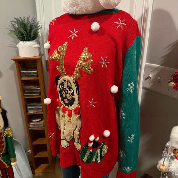 Ugly Christmas Sweater  Bulldog and gingle bells - Picture 5 of 6